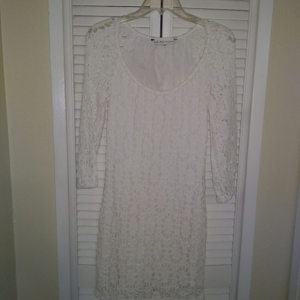 Trina Turk - White Crochet Lace Dress